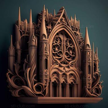 3D model gothic castle (STL)